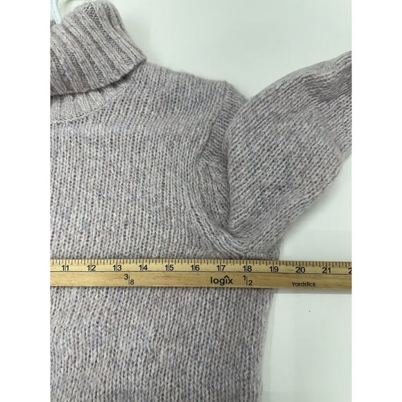 L.L. Bean Womens Sweater Size Medium Purple Knit Turtleneck Wool Blend - Picture 7 of 10